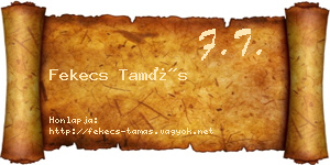 Fekecs Tamás névjegykártya