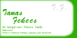 tamas fekecs business card